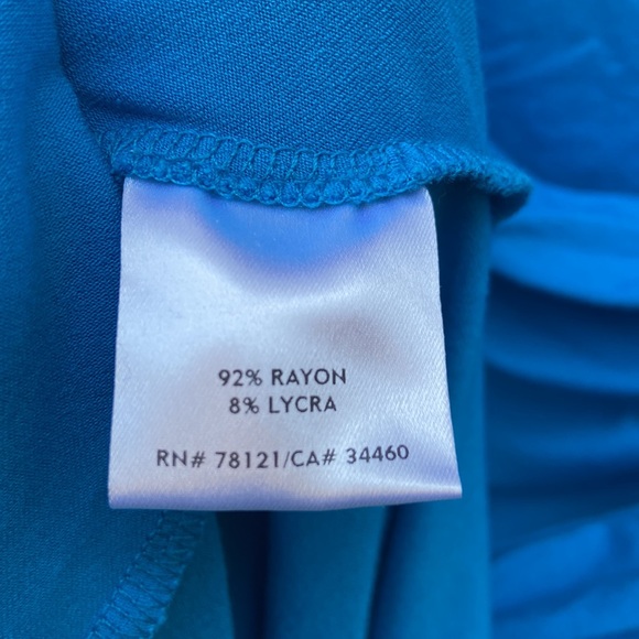 Eileen Fisher Sleeveless Cowl-Neck Jersey Dress in Bright Blue Women's Size L - Picture 7 of 10